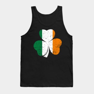 St Patrick's Day Shirt Women's Ireland Shamrock Distressed Irish Flag Clover Tank Top